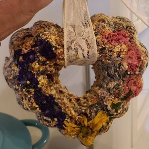 Beautiful handmade birdseed wreaths